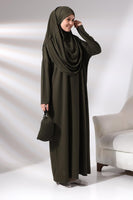 1 x RAW Customer Returns ihvan online Muslim Dresses for Women, One Piece Long Sleeve Islamic Prayer Dress, Khaki, X-Small-XX-Large - RRP €34.01