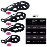 1 x RAW Customer Returns ChicLSQ Ventilation Penis Cage Chastity Belt Set with 4 Cock Rings Small Chastity Chastity Cage Man Bondage Extreme for Men Chastity Penis Cage Black XL  - RRP €34.27