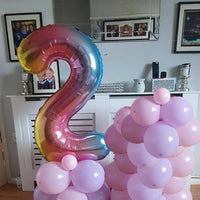 22 x Brand New Balloon 2nd Birthday Number 2 Rainbow XXL Giant Foil Balloon 100cm Boys Girls Birthday Decoration Balloon Number Decoration for Birthday Rainbow, Number 2  - RRP €422.4