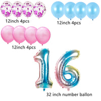 2 x Brand New Inflatable Number 16 Balloons, Rainbow Decoration, Birthday Decoration for Girl and Boy - RRP €38.4