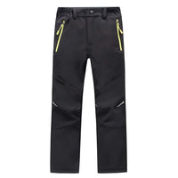 1 x RAW Customer Returns LANBAOSI Children s Softshell Trousers with Reflector Fleece Inner Trousers for Boys Girls Windproof Waterproof Warm Outdoor Trousers Ski Trousers in Winter Black L 10 9-10Y  - RRP €33.26