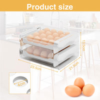 5 x Brand New HZE Egg Container for Refrigerator, Push-Pull Egg Storage, Double-Tier Refrigerator Organizer Eggs, 32 Grid Egg Organizer Refrigerator, White Kitchen Refrigerator Egg Organizer - RRP €99.95