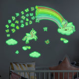 2 x Brand New HGDESIGN Wall Sticker Luminous Wall Decal Luminous Sticker Unicorn Rainbow Children s Room Baby Room Child Baby Boy Girl Wall Sticker Mural Wall Decoration Self-Adhesive Variant B  - RRP €40.8