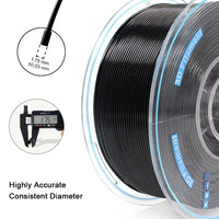 1 x RAW Customer Returns YOUSU Polypropylene PP Filament 1.75mm 0.03 for 3D Printer Included Build Sheet, Semi-Flexible Ultra Tough Filament, Black 1kg 2.2lbs  - RRP €23.99