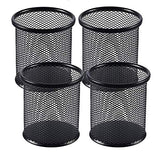 1 x Brand New Faneli 4 pcs Desk Pen Holder, Metal Mesh Desk Pen Holder Black - RRP €8.05