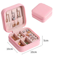 1 x Brand New RONGYI Small Jewelery Box, Jewelery Box for Travel Jewelery Bag for Jewelery Storage, Small Leather Jewelery Box for Earrings, Storage, Rings, Delicate Chains, Watches and Lipstick, Pink - RRP €20.4