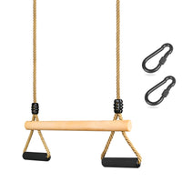 1 x RAW Customer Returns Trapeze Swing, Children s Wooden Multifunctional Adjustable Swing with Soft Sponge Handle Indoor Outdoor Children s Trapeze Swing up to 100 kg 42cm  - RRP €26.99