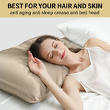 1 x RAW Customer Returns ZIMASILK pillowcase made from 100 silk for hair and skin. Double Sided 19 Momme Pure Mulberry Silk Pillow Case with Zipper 1 Piece 40x60 cm, taupe  - RRP €24.99