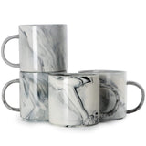 1 x RAW Customer Returns SHOWFULL 340ml Marble Coffee Mugs, Set of 4-Stackable Novelty Marble Ceramic Cups for Milk, Soup, Water, Cocoa Gray  - RRP €25.82