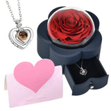 20 x Brand New Gift for Women, Preserved Real Rose with Necklace in Plum Blossom Shape Gift Box, Eternal Real Flower Valentine s Day Mother s Day New Year Christmas Birthday Gift for Mom, Her from Daughter, Son - RRP €408.0