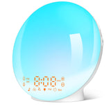 1 x RAW Customer Returns ARTINABS Wake-up Light, Sunrise Light Alarm Clock Simulation of Dawn and Dusk, 2 Alarms, 11 Colored Lights, 20 Brightness Levels, Snooze Function, 7 Natural Sounds, FM Radio - RRP €38.66