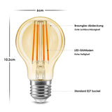 11 x Brand New Eslas 2200K E27 LED Vintage Light Bulb 8W 800Lm, Retro Edison Filament Bulb Glass, Warm White, Replaces 80W Incandescent Bulb, Non-Dimmable, Pack of 6 - RRP €257.95