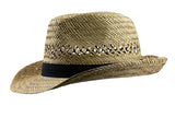 1 x RAW Customer Returns Black Jungle Varadero Straw Hat Natural Summer Hat Straw Hats Havana Hat Unisex Bogart Fedora Hat 58  - RRP €19.1