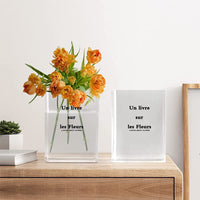 1 x RAW Customer Returns 2 pieces book vase for flowers, book-shaped vase made of acrylic, transparent book vase, book vase for flowers, book-shaped vase, for flowers, bedroom, table decoration, living room, office, book-shaped flower vase - RRP €17.14