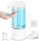 1 x RAW Customer Returns Soap Dispenser Automatic Wall Mount with Infrared Sensor - 500ml Electric Soap Dispenser Wall Without Drilling USB-C Rechargeable PX5 Waterproof Soap Dispenser Set for Kitchen Bathroom white  - RRP €29.97