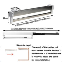 1 x RAW Customer Returns FKKPRVAX Extendable Clothes Rail with 2 Slide Rails, Extendable Clothes Rail, Adjustable 30-80cm Clothes Rail, Clothes Rail, Load 25kg Size 350mm  - RRP €36.3