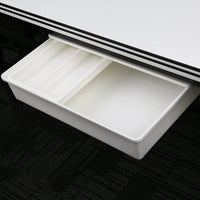 1 x RAW Customer Returns aleawol Large Self-Adhesive Drawer for Under Desk, Hidden Drawer Box Storage Box with Two Compartments, Under Desk Drawer for Office Home School White, L  - RRP €22.18