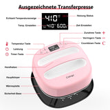 1 x RAW Customer Returns Calogy Heat Press Plotter 25.4 x 25.4 cm 10 10 , Portable Heat Press T-Shirt Printing Machine, Fast Heat-Up with Timer for Clothes, Bags, Pillows, Hats, HTV Vinyl Sublimation Pink White  - RRP €138.99