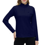 1 x RAW Customer Returns MoFiz Women s Sweatshirt Long Sleeve Sport Shirt 1 4 Zip Navy Blue S - RRP €27.99