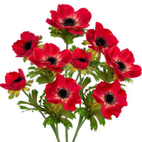 1 x RAW Customer Returns Briful set of 3 artificial anemones, artificial flowers like real artificial branches, red spring flowers, length 55 cm, decorative flowers for flower arrangement, home, resto, office decoration - RRP €15.12