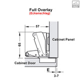 1 x RAW Customer Returns LOOTICH 165 degree corner stop 35mm SOFT CLOSE hinges with damping cup hinge standard hinges with automatic closing for kitchen cabinet wardrobe cupboard door furniture 4 pieces - RRP €20.4