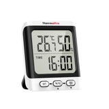 1 x RAW Customer Returns ThermoPro TP152 Termometro Higr metro de Interior, Medidor Humedad con Reloj y Pantalla LCD Grande de 3.3 Pulgadas, Term metro Digital Casa para Medir el Ambiente del Hogar - RRP €12.99