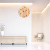 1 x RAW Customer Returns ACCSHINE Wall Clock Wooden Oak Wall Clock Without Ticking Noise Silent 30cm Quartz Large Wall Clock Wall Clock Easy to Read for Room Home Kitchen Bedroom Office School Wood Color - Arrow Pointer  - RRP €29.99