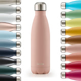 1 x RAW Customer Returns Blumtal drinking bottle stainless steel Charles - Thermos bottle 750 ml - BPA-free thermo drinking bottle cold warm - leak-proof drinking bottle metal - stainless steel bottle metal bottle - Mellow Rose - Pink - RRP €15.64