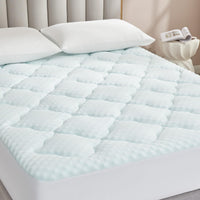 1 x RAW Customer Returns Hansleep Double Mattress Protector 160x190cm, Quilted Mattress Topper with Clover Quilted Pattern, Padded Mattress Protector for Bed with Elastic Edge and Extra Deep Compartment, 38cm - RRP €45.47