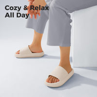 1 x RAW Customer Returns Leevar Slippers for Women Men, Cloud Shoes Thick Platform Summer Beach Eva Soft Sole Slide Sandals, Shower Quick Drying Bathroom Massage Pool Gym House Slipper White 35 36 EU  - RRP €60.0