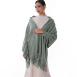 1 x RAW Customer Returns RIIQIICHY women s scarf green stole festive for evening dress pashmina scarves for women winter warm scarf shoulder scarf - RRP €23.96