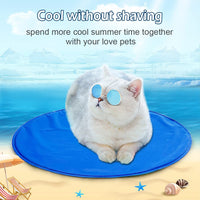 2 x Brand New Cooling Mat Dog Round, Cooling Mat Gel for Cats, Dog Cooling Mat Self-Cooling, Cooling Blanket for Pets Washable, Cooling Mat Pet Mat Waterproof for Summer Indoor Outdoor Camping 70 cm  - RRP €50.4