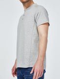 1 x Brand New SSLR Henley Shirt for Men, Henley Shirt Men Short Sleeve, 100 Cotton Short Sleeve Shirt Gray, Large  - RRP €27.6