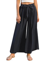 1 x RAW Customer Returns Terecey Wide Pants Women Wide Leg Pants Palazzo Pants Women Elegant Wide Pants High Waist Leisure Pants Casual Lightweight Pants with Drawstring Navy Blue XL - RRP €17.17