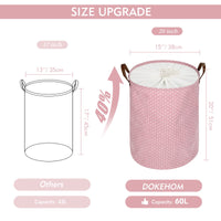 1 x RAW Customer Returns DOKEHOM 20-Inches Thickened Foldable Round Storage Laundry Baskets, Cotton Pink, L  - RRP €19.31