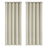 1 x RAW Customer Returns Deconovo Blackout Interior Curtains 2 Pieces 229 CM Height, Modern Opaque Bedroom Curtains with Eyelets, 168x229 CM Width x Height , Light Beige - RRP €61.95