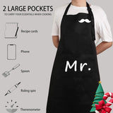 2 x RAW Customer Returns Set of 2 Kitchen Aprons, Adjustable Waterproof Aprons, Apron for Couples, Gift for Wedding, Engagement, Valentine s Day, Father s Day, Mother s Day Black and Brown  - RRP €23.98