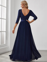 1 x RAW Customer Returns Ever-Pretty Women s Long Empire Waist Bridesmaid Dresses Navy Blue 42 - RRP €84.99