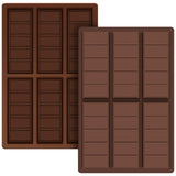 17 x Brand New JUSONEY 2 Pack Chocolate Mold for 6 Blocks Chocolate BPA Free Silicone Molds for Wickless Wax Melt Candles Chocolate Baking Molds Form 2  - RRP €186.83