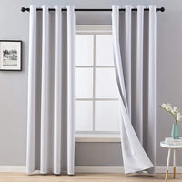 1 x RAW Customer Returns MIULEE Curtains Gray White Opaque with Eyelets, Beautiful Soft Blackout Curtains for Darkening Rooms, Set of 2 Darkening Curtains Bedroom Living Room Thermal Curtain Cold Protection 140 x 215 cm - RRP €38.48