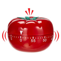 5 x Brand New Qiwenr egg timer, kitchen timer tomato cartoon motif, mechanical countdown, short-term timer in the shape of a tomato, kitchen alarm clock made of high-quality ABS plastic for winding, acoustic signal after - RRP €30.2