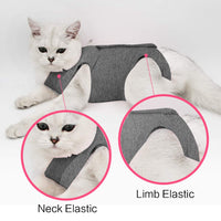 1 x RAW Customer Returns LIANZIMAU Cat Bodysuit After Surgery With Anti-Licking For Abdominal Wounds Soft Home Indoor Pet Clothes E-Collar Alternative For Cats Dogs To Wear After Surgery - RRP €13.98