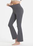 2 x Brand New QDC Bootcut Yoga Pants Women High Waist Sports Pants Beach Pants Flared Pants Casual Pants for Fitness Jogging Sports Yoga Everyday Jazz Pants Gray L - RRP €36.28