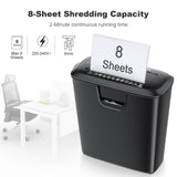 1 x RAW Customer Returns Bonsaii Paper Shredder, 8-Sheet Strip-Cut Paper Shredder for Home Office, CD Credit Card Shredder with Overheating Protection, Shredder, 13 Liter Wastepaper Basket S120-C  - RRP €32.16