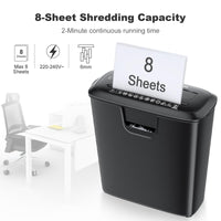 1 x RAW Customer Returns Bonsaii document shredder, 8-sheet strip cut paper shredder for home office, CD credit card shredder with overheating protection, shredder, 13 liter wastepaper basket S120-C  - RRP €30.24