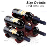 1 x RAW Customer Returns Gimars Natural Wood Wine Bottle Holder Wine Rack Tabletop Wine Bottle Holder Champagne Sparkling Wine, Brown, 6 Bottles - RRP €18.14