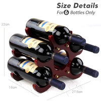 1 x RAW Customer Returns Gimars wooden wine rack, small bottle rack for 6 bottles of wine, dark wine stand, wine bottle holder, bottle stand - RRP €18.99