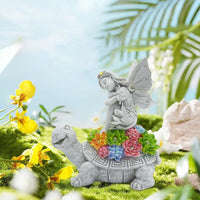 1 x RAW Customer Returns Fouvin Solar Garden Figures Turtle Garden Decoration for Outdoors, with Succulents and 7 LED Lights Home Balcony Decoration, Figure Kawaii Gifts for Women Mom Decoration for Room Terrace - RRP €27.99