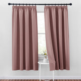 1 x RAW Customer Returns PONY DANCE Opaque curtains for bedroom, 2 pieces, H 175 x W 140 cm, blackout curtain, thermal curtain against cold, ruffle tape curtains, opaque, brown - RRP €26.34