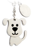 1 x Brand New Tolumo Stainless Steel Keychain Creative Small Pendant Can Swing Cute Silver Puppy Pendant Gift Lucky Charm Dog - RRP €8.12